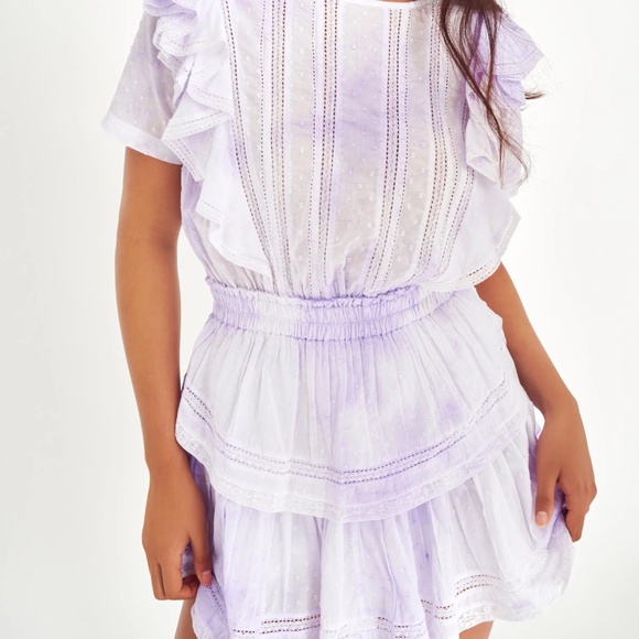 Love Shack Fancy Natasha Heritage Mini Dress size petite violet - Picture 3 of 5